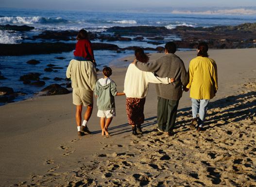 Family Walking on the Beach